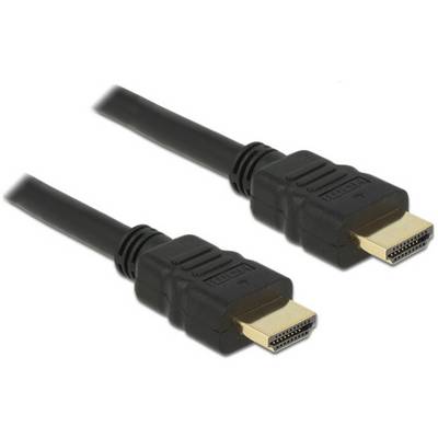 Un câble HDMI noir avec deux fiches mâles à ses extrémités, adapté pour connecter des appareils audio et vidéo.