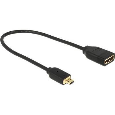 Un adaptateur de câble noir HDMI vers Micro-HDMI permettant de connecter un port HDMI à un port Micro-HDMI.