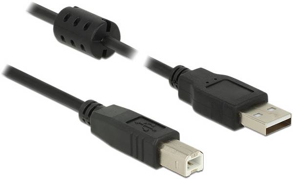 Delock Câble USB  USB 2.0 USB-A mâle, USB-B mâle 0.50 m noir avec noyau en ferrite 84894