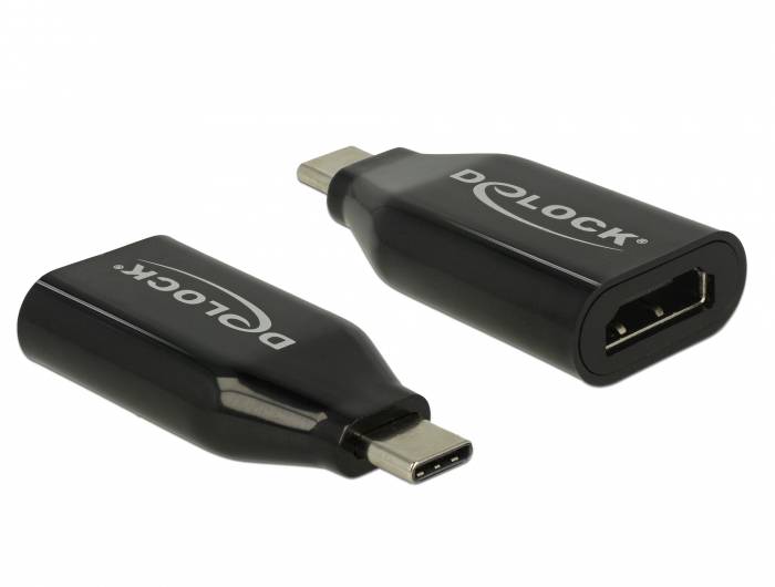 Deux adaptateurs noirs, l'un avec un port USB-C et l'autre avec un port HDMI, portant l'inscription 'D-LOCK'.