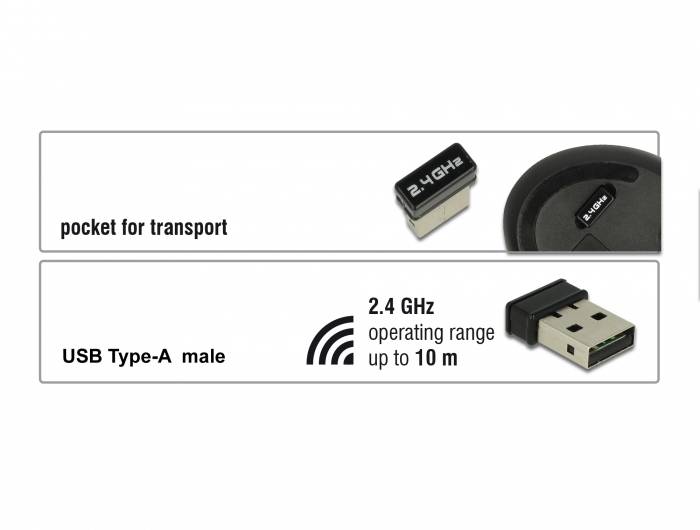 Delock 12528 Souris ergonomique USB optique multicolore 4 Boutons 1000 dpi-3
