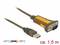Câble adaptateur USB vers RS232 d'une longueur d'environ 1,5 m, adapté aux températures de -40°C à +85°C.