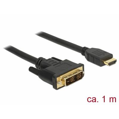Un câble avec une fiche DVI sur le côté gauche et une fiche HDMI sur le côté droit ; la longueur est d'environ 1 mètre.