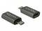 Deux adaptateurs noirs de DeLOCK avec fiche micro-USB et port HDMI. Appropriés pour connecter un appareil micro-USB à un port HDMI.