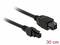 Câble d'alimentation noir avec fiches IEC C14 et C13, longueur 30 cm. Idéal pour connecter des appareils électroniques.