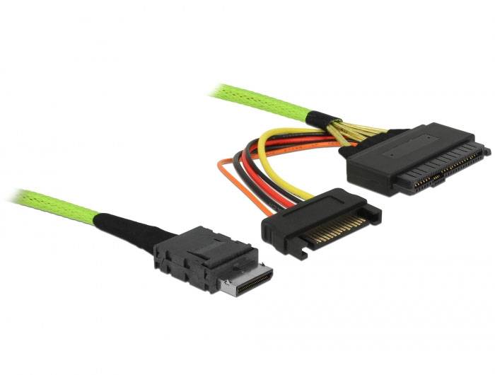 Delock disque dur Câble de raccordement [1x fiche mâle - 1x U.2] 0.5 m noir, vert, rouge, jaune-0