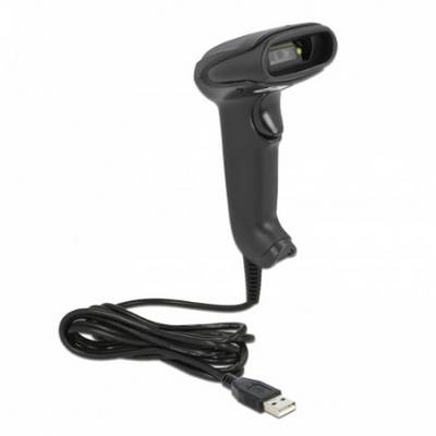 Delock 90557 Lecteur de code-barres 2D filaire 1D, 2D LED noir scanner à main-0