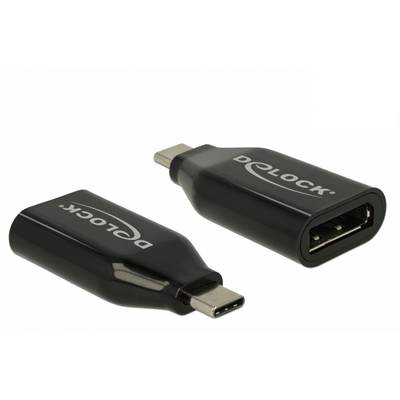 Deux adaptateurs noirs avec le logo 'Delock', l'un avec une fiche USB-C, l'autre avec un port USB-A, sur un fond blanc.