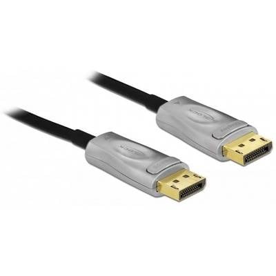 Deux câbles DisplayPort avec des connecteurs argentés et des contacts dorés, adaptés pour raccorder des écrans à des ordinateurs.