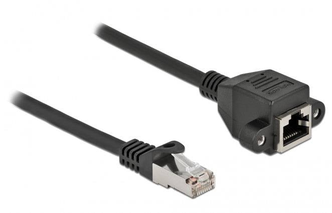 Delock 86998 RJ45 Câble réseau, câble patch CAT 6a S/FTP 0.25 m noir 1 pc(s)