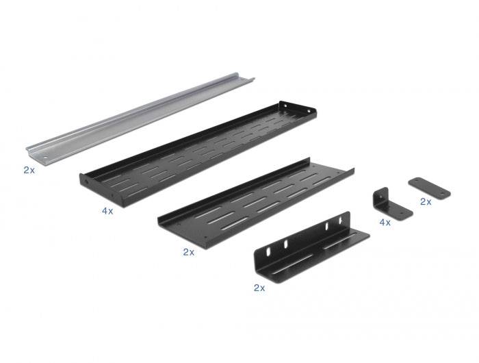 Delock 42632 19 pouces Système coulissant pour armoire électrique 4 UH noir-2