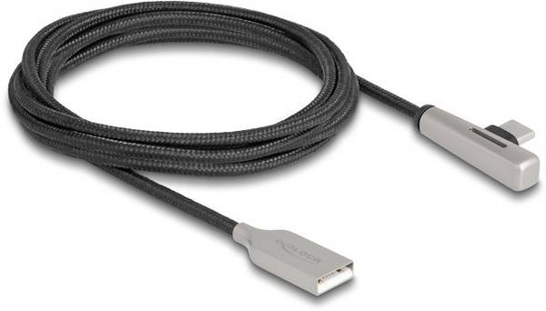 Delock Câble USB  USB 2.0 USB-A mâle, USB-C® mâle 2.00 m noir, argent  80767