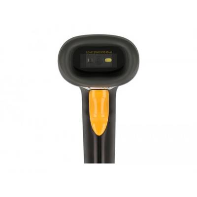 Delock 90550 Lecteur de code-barres 2D filaire 2D, 1D LED noir, orange scanner à main avec pied-3