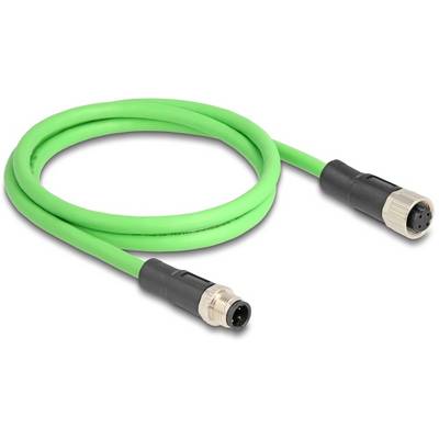 Câble vert avec deux connecteurs, l'un mâle et l'autre femelle, utilisé pour connecter des appareils électroniques.