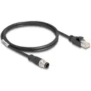 Delock 80850 RJ45 / M12 Câble réseau, câble patch CAT 5e S/FTP 1.00 m noir 1 pc(s)