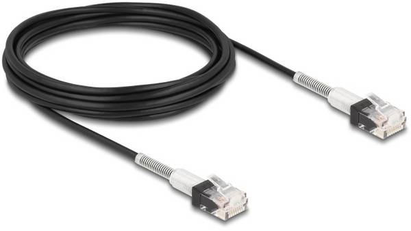 Delock 80392 RJ45 Câble réseau, câble patch CAT 6a U/UTP 5.00 m noir Slimline 1 pc(s)
