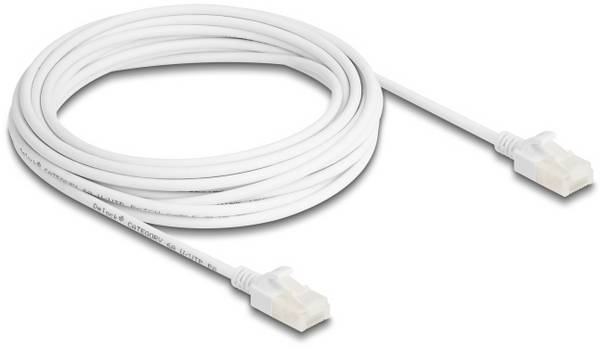 Delock 80362 RJ45 Câble réseau, câble patch CAT 6a U/UTP 5.00 m blanc Slimline 1 pc(s)