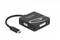 Un adaptateur USB-C vers VGA et DVI ; permettant de connecter des appareils avec des ports de transmission vidéo différents.