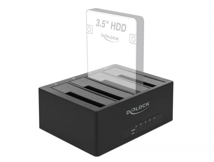 Delock 63930 SATA 6 Gb/s, USB-C®, prise femelle DC 3,5 mm Station d'accueil pour disque dur-4