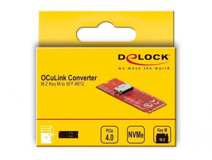 Delock 64106 Contrôleur M.2 PCIe 4.0 x4, OCuLink SFF-8612 série-3