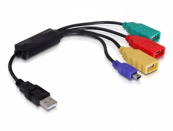 Delock 61724 Hub USB 4 ports USB-A USB 2.0 480 MBit/s noir 61724-1