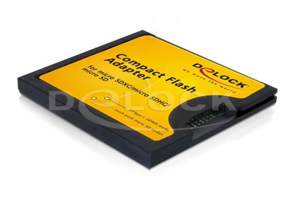 Delock série Adaptateur [1x CompactFlash - 1x Slot pour carte MicroSD] 0 mm multicolore-0