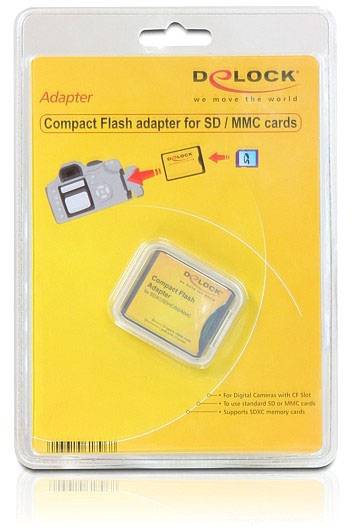 Delock série Adaptateur [1x CompactFlash - 1x port carte SD] 0 mm noir-2