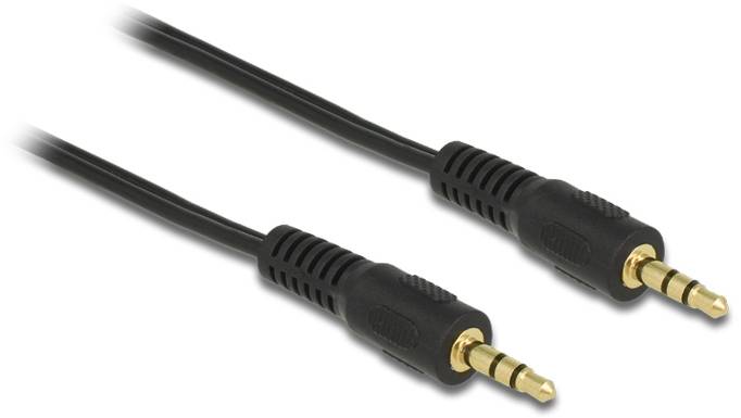 Câble de raccordement Delock 84001 Jack audio [1x Jack mâle 3.5 mm - 1x Jack femelle 3.5 mm] 2.5 m noir-0