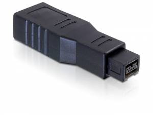 Delock série Adaptateur [1x Firewire (800) mâle 9 pôles - 1x Firewire femelle 6 pôles (IEEE1394)] 0 mm noir-0