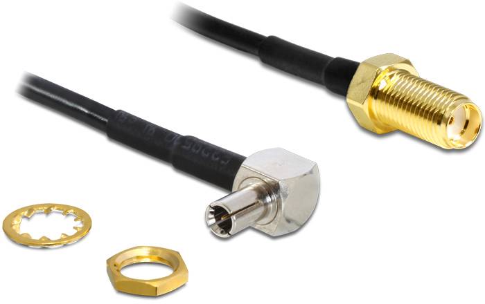 Câble de raccordement Delock antenne WiFi [1x SMA mâle - 1x SMA femelle] 1.45 m noir-0