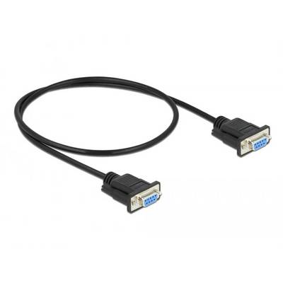 Un câble VGA noir avec deux connecteurs de 9 broches à chaque extrémité, principalement utilisé pour connecter des moniteurs.