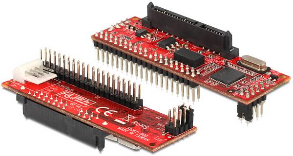 Delock série Adaptateur [1x SATA - 1x IDE mâle 40 pôles] 0 mm noir, rouge