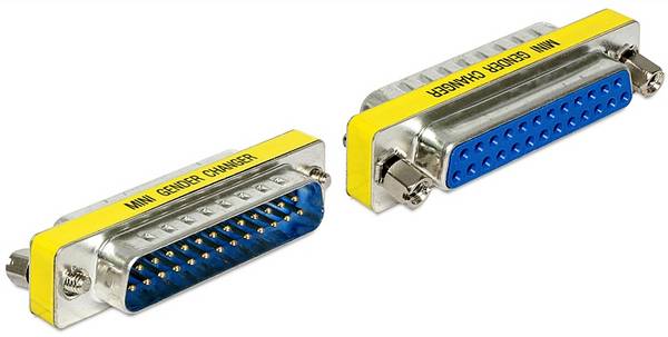 Delock série Adaptateur [1x SUB-D mâle 25 pôles - 1x SUB-D femelle 25 pôles]  bleu, argent