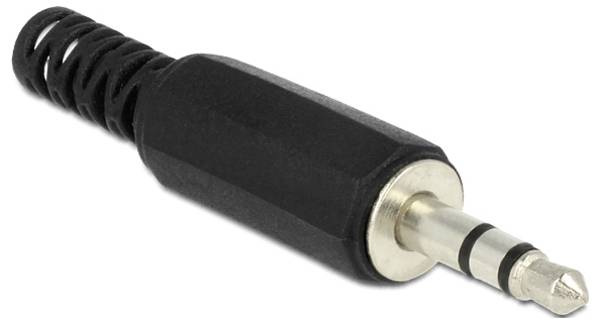 Delock 65534 Jack 3.5 mm mâle Nombre de pôles: 3  noir 1 pc(s)