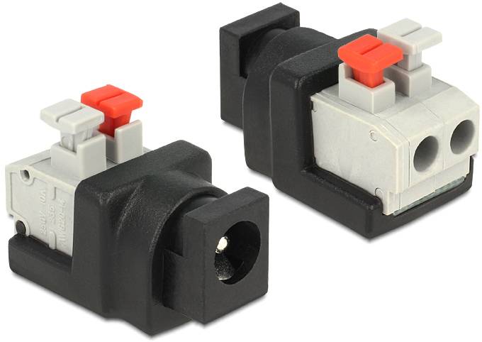 Delock série Adaptateur [1x DC femelle 5.5 mm - 1x prise femelle] 0.027 m noir, argent-0