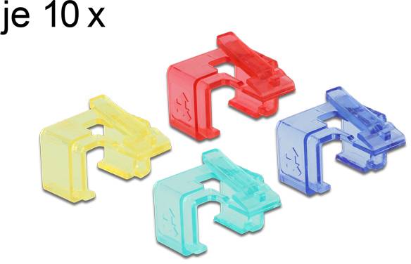 Delock 86421 RJ45 clip de réparation 40 pièces set 1 (rouge, bleu, vert, jaune) 86421 multicolore 1 pc(s)-1