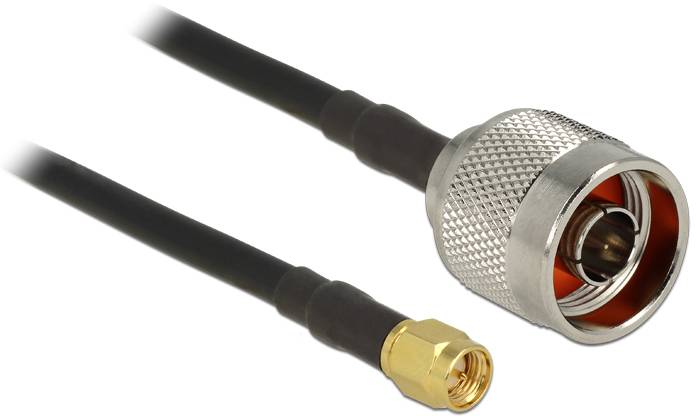 Câble de raccordement Delock antenne WiFi [1x N mâle - 1x SMA mâle] 10 m noir-1