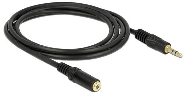 Rallonge Delock 83766 raccord audio [1x Jack mâle 3.5 mm - 1x Jack femelle 3.5 mm] 2 m noir