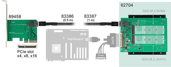 Delock série Adaptateur [1x SATA - 1x Mini SAS femelle (SFF-8643)]-3
