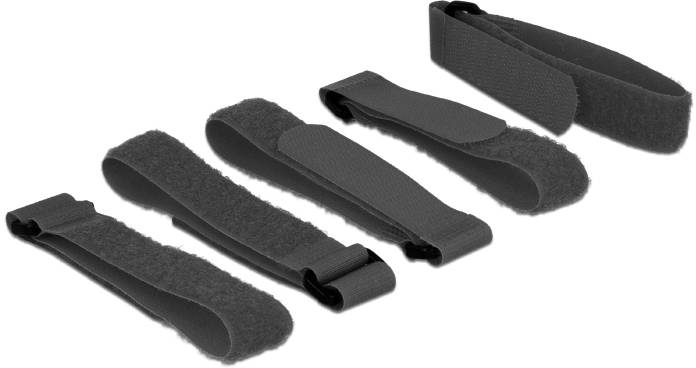 Delock Collier de serrage auto-agrippant (L x l) 300 mm x 20 mm noir 5 pc(s)-1