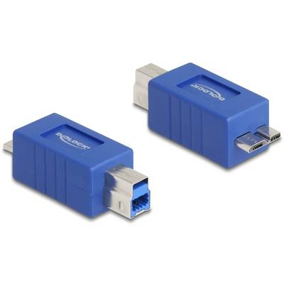 Deux adaptateurs USB bleus avec des connecteurs différents : l'un avec un mini-USB, l'autre avec un USB de type B.
