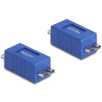 Deux adaptateurs bleus avec des ports micro-USB placés côte à côte.