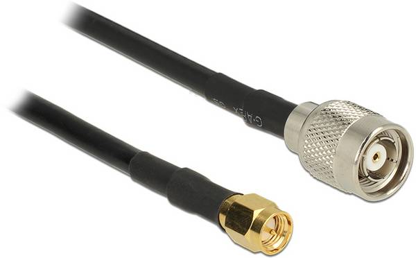 Câble de raccordement Delock antenne WiFi [1x TNC mâle inversé - 1x SMA mâle] 5 m noir