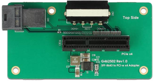 Delock série Adaptateur [1x Mini SAS femelle (SFF-8643) - 1x PCIe 3.0 x4] noir, vert-2