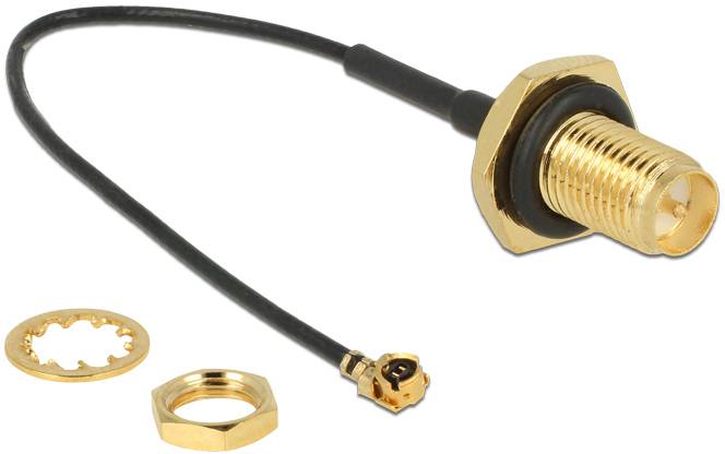 Câble de raccordement Delock antenne WiFi [1x prise RPSMA - 1x IPEX mâle] noir, or-2