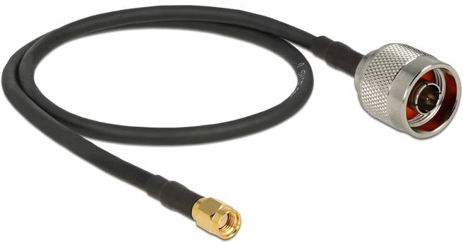 Câble de raccordement Delock antenne WiFi [1x N mâle - 1x fiche mâle RPSMA] 0.5 m noir-2