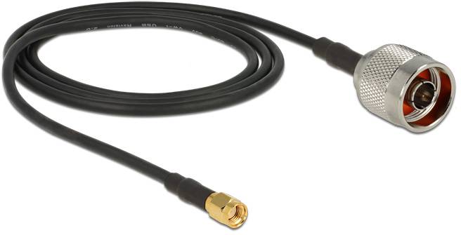 Câble de raccordement Delock antenne WiFi [1x N mâle - 1x fiche mâle RPSMA] 2 m noir-2