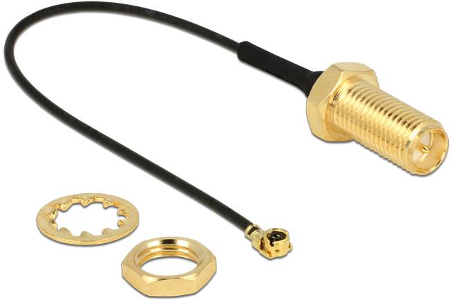Câble de raccordement Delock antenne WiFi [1x prise RPSMA - 1x IPEX mâle] 0.1 m noir-2