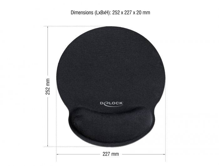 Tapis de souris avec repose-poignet Delock 12559 noir-2