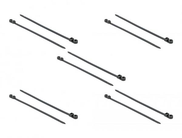 Delock 18953 Serre-câble noir haute résistance à la traction, avec oeillet de fixation, ignifuge 10 pc(s)